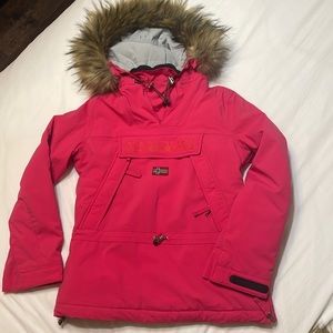 New Napapijri Hot Pink Skidoo Hooded Snow Winter Jacket M